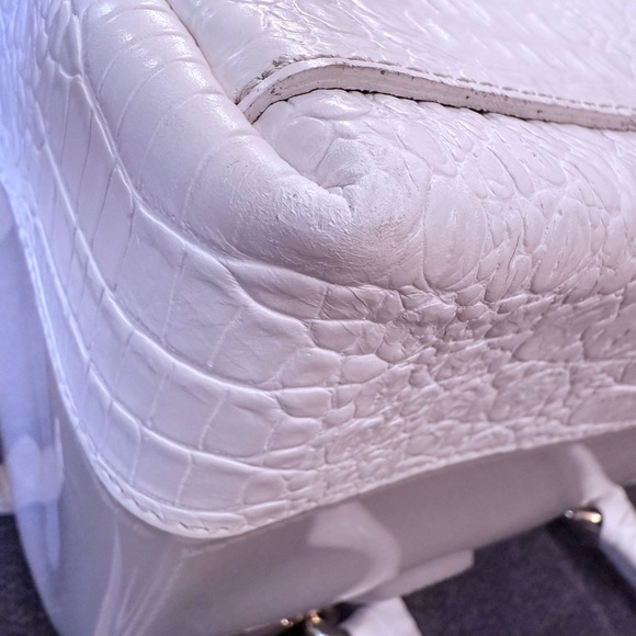 SOLD - FURLA Satchel ‘Boston’ Bag Leather & Rubber w/Gold Accents & Dust Bag EUC - Picture 11 of 16